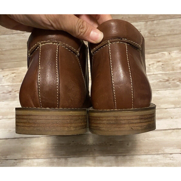 Mens Ankle Boots Size 45 Brown Leather Duomo Made In Italy Square Toe Slip On